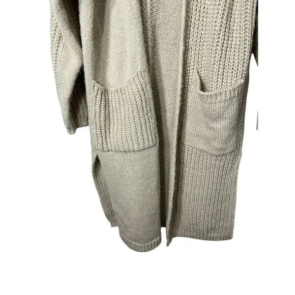 Topshop Womens Chunky Long Cardigan Sweater Tan Beige‎ Oversized 0-2P - Image 3