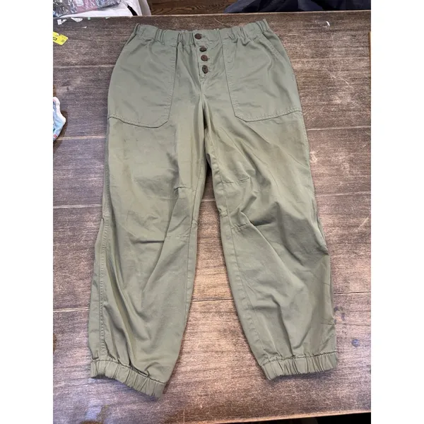 Free People Size Medium Green Cadet‎ Pull-On Jogger Pants Utility Boho - Image 3
