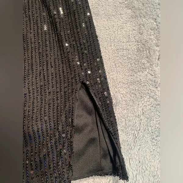Motel rocks black sequin mini dress large - Image 5