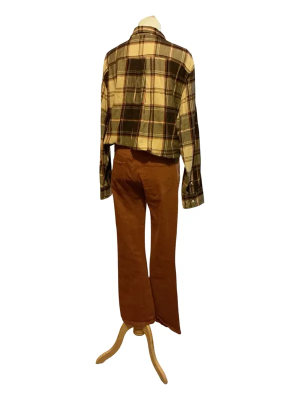 Arizona Jean Co. Brown Plaid Flannel Button Down Shirt Women’s Size Large - Image 2