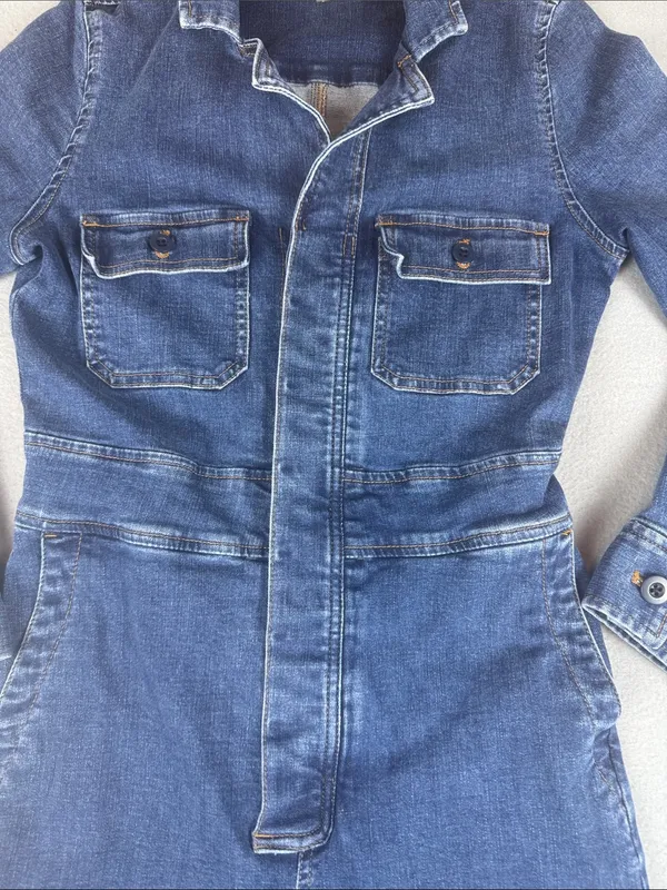 Madewell Straight Denim Coveralls Jumpsuit in Blue Size: 2 - Image 3