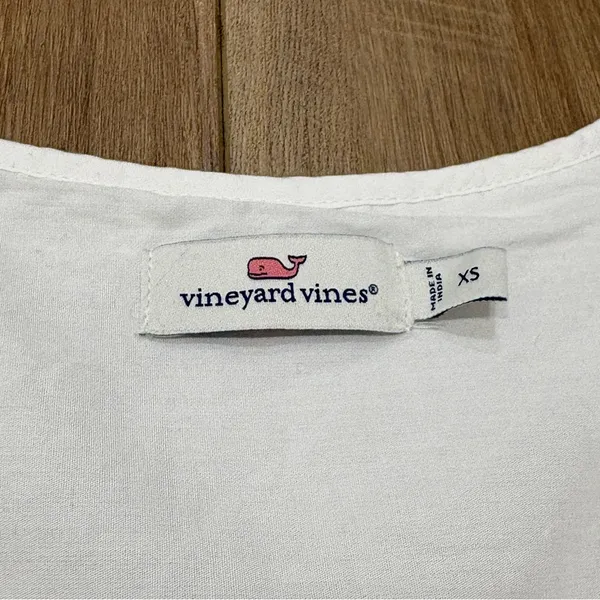 Vineyard Vines 🌟🌟 Island Cotton Eyelet Swing Tiered Tie Neck Dress White Sz Xs - Image 5