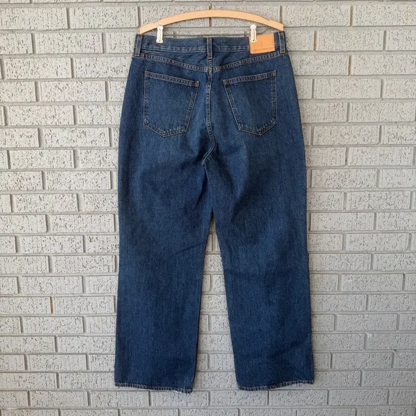ARITZIA DENIM FORUM Farrah Hi Rise Wide Leg Jeans Womens 32 Blue Dark Wash Pants - Image 9