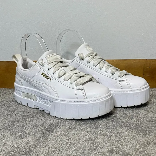 Puma Women's White Leather‎ Mayze Classic Sneakers Size 7 - Image 2