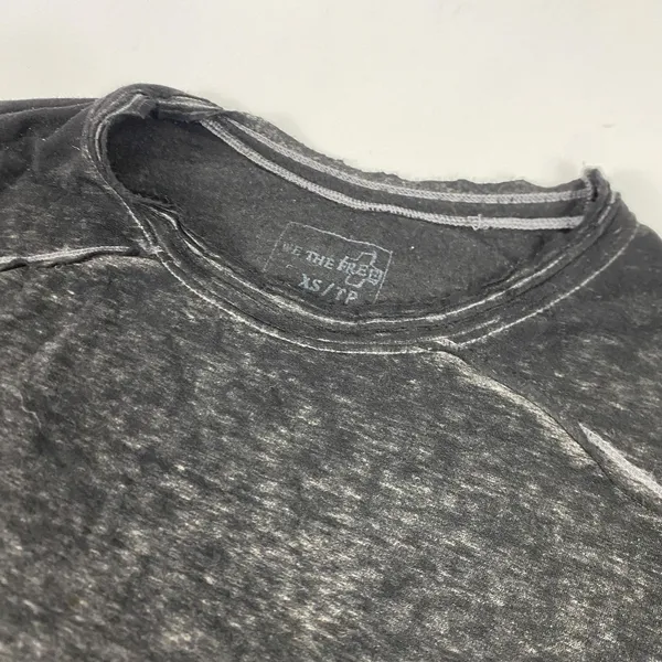 We The Free Tunic Sweater Womens XS‎ Black Long Sleeve Raw Hem Exposed Seams - Image 3
