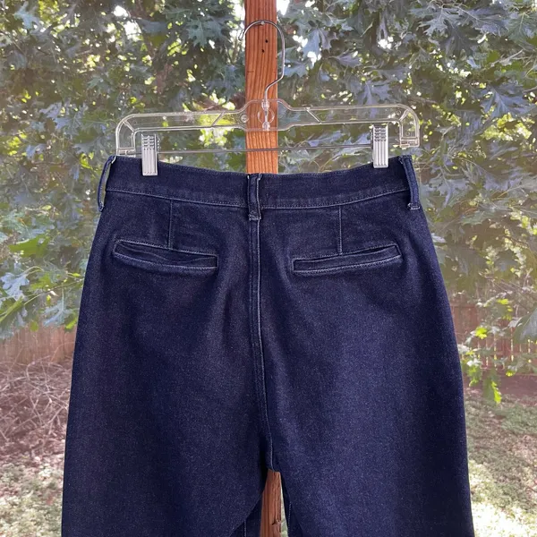 J. Crew Factory Women's Denim Trouser Pant Dark Wash Size 27 - Image 4