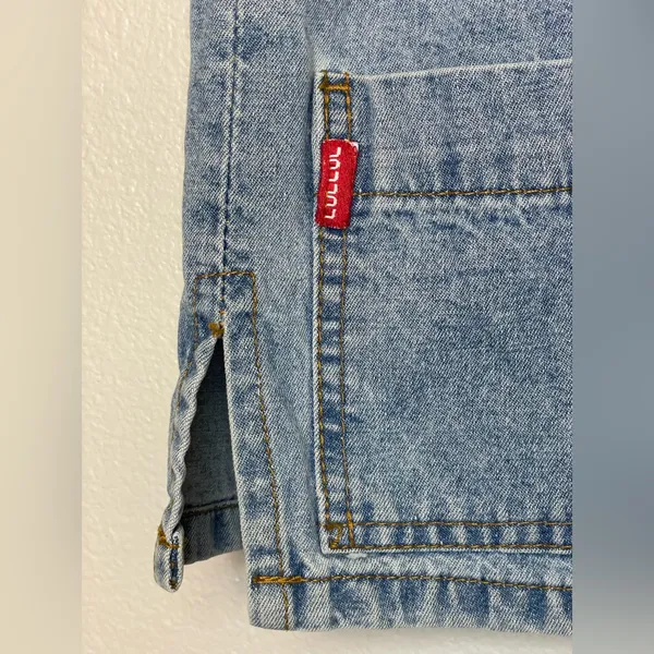 Vintage Denim Y2K Jou Jou‎ Vest Red Plaid Flannel Lining Size S - Image 5