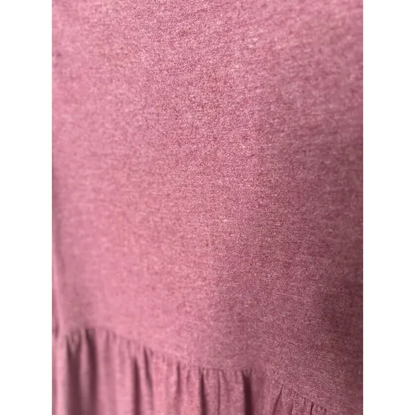 Wild Fable Women's Size‎ L Long Sleeve Brushed Rib Knit Tiered Dress Dull Rose - Image 4