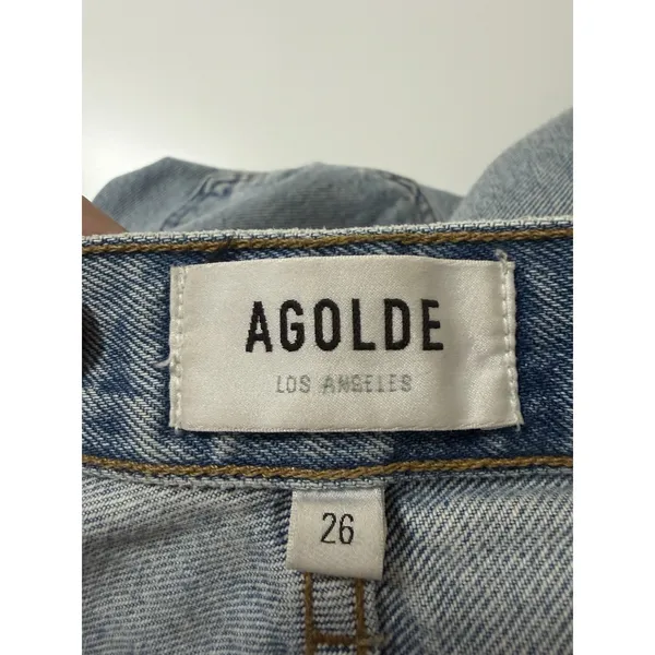 Agolde Riley‎ High Rise Crop Straight Jeans Renewal Blue Size 26 Minimalist - Image 4