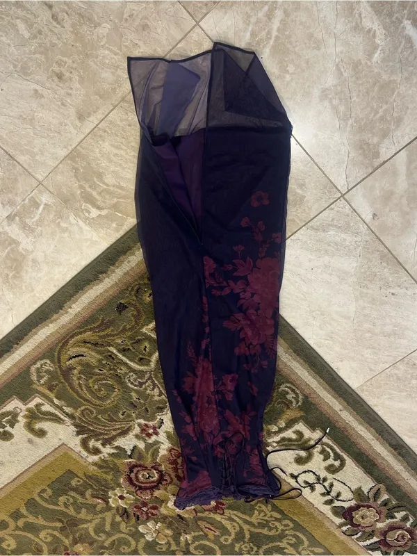 House of CB Aiza Grape Floral Print Maxi Dress - Image 5