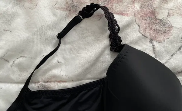 Natori Bra Black Body Double with Lace Full Fit, size 34DD - Image 8