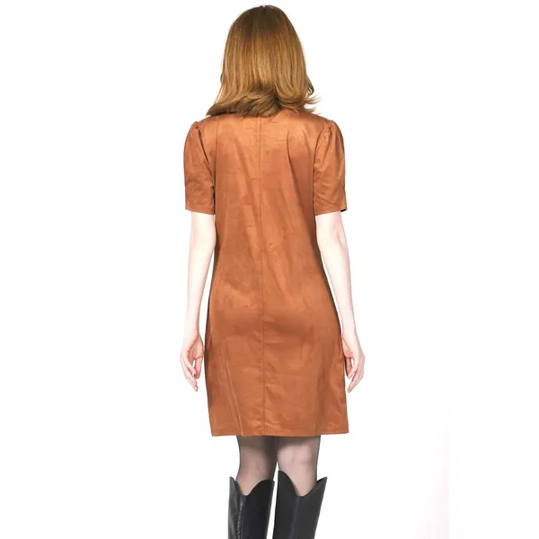 Another Love Demi Dress Womens S Brown Faux Suede Boho Minimalist Western Earthy - Image 3
