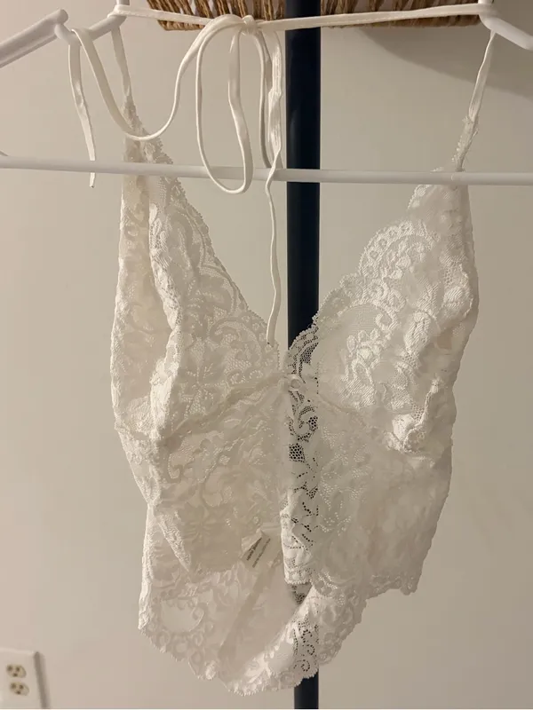Sheer Lace Halter Bralette - Image 2
