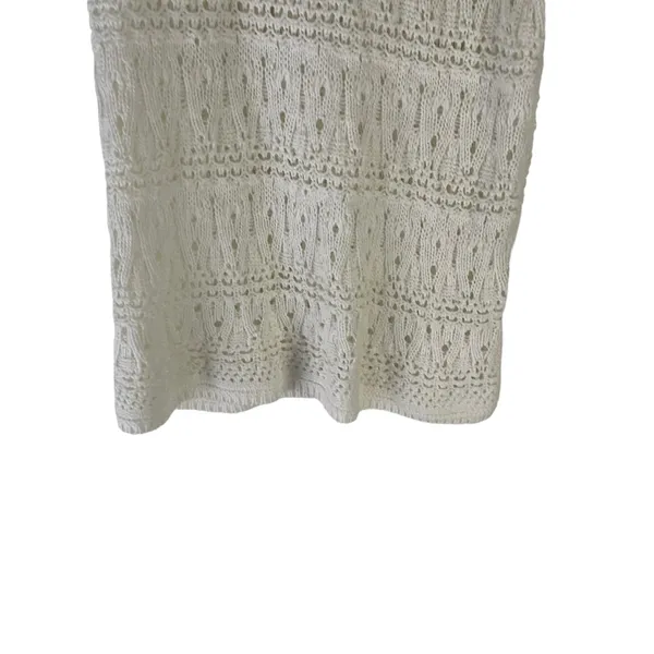 Wyatt Women's Size Medium White Sleeveless Crochet Top Festival Boho‎ Cottage - Image 3