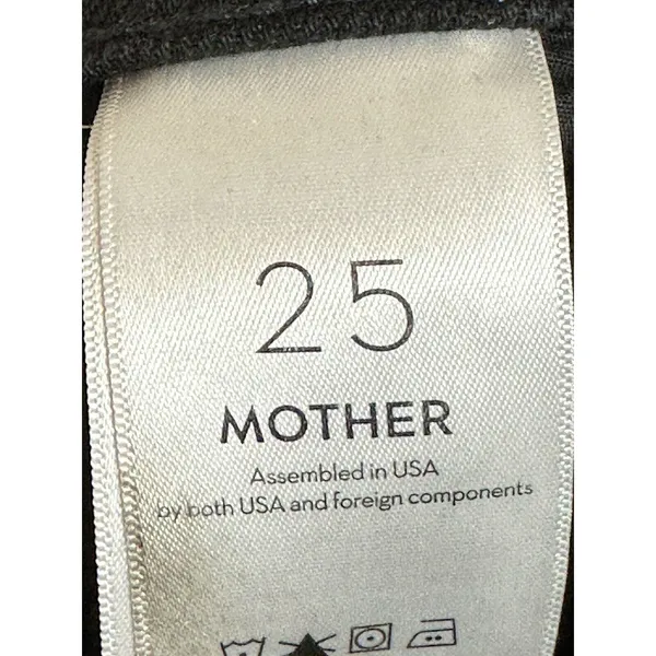 MOTHER Denim Snacks High Waisted Twizzy Skimp Jeans Womens 25 Black Smacking Good - Image 9