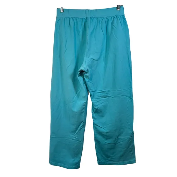 Fresh Produce Womens Turquoise Blue Cropped Sweatpants Elastic Waist USA‎ Large - Image 2