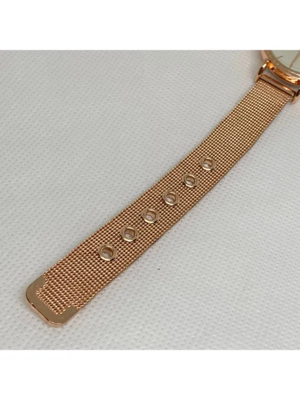 Rose gold tone women’s watch 28mm quartz analog adjustable mesh band running - Image 5