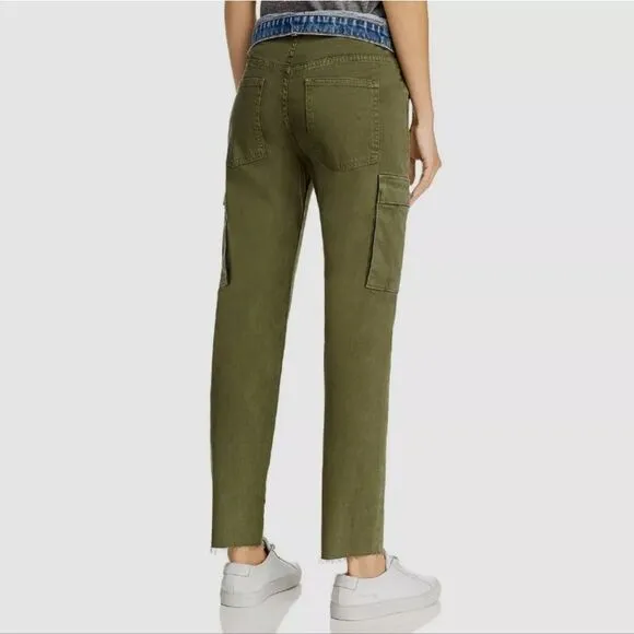 Hudson -1169 Women's Green‎ Cargo High Rise Denim Waist Trousers Pants Size 25 - Image 6