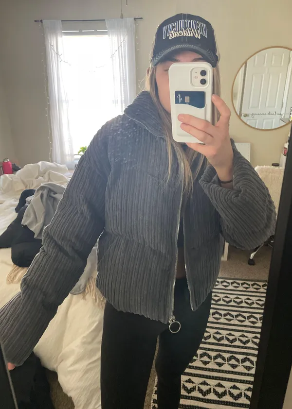 Puffer Coat Gray Size M - Image 2