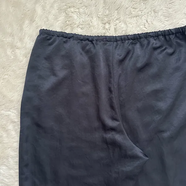 Madewell Pants Petite Pintucked Slim Pull-On Pants in Satin True Black Sz PXL - Image 9