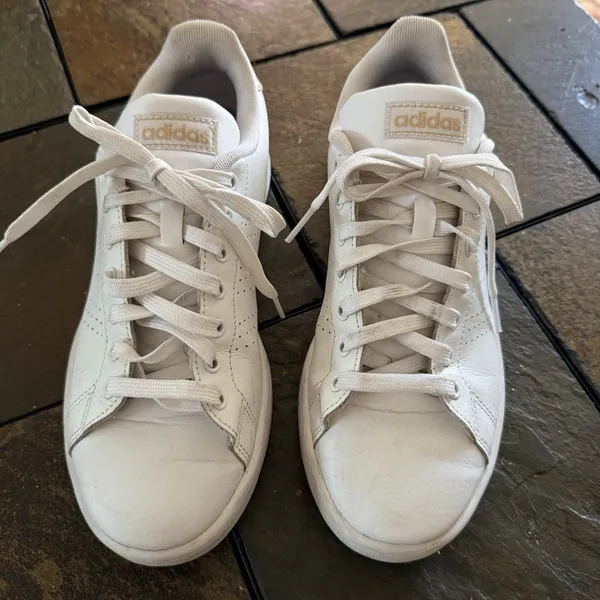 Adidas Stan Smith Advantage Cloudfoam Sneakers White/Bronze Low Top 8.5 Retro - Image 3