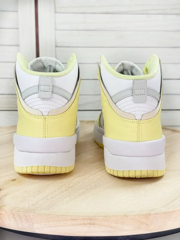 Nike Dunk High Up Sneakers White Citron Lemon‎ Yellow Womens 8 DH3718-105 - Image 6