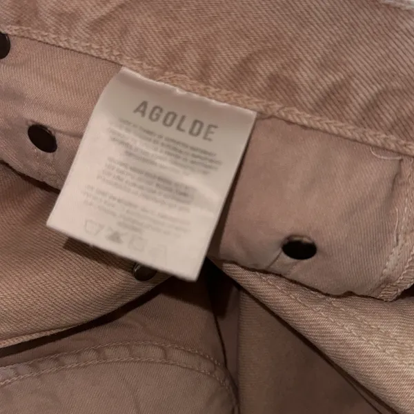 NWOT AGOLDE X FREE PEOPLE Pink Salt Criss-Cross Upsized Jeans - Image 9