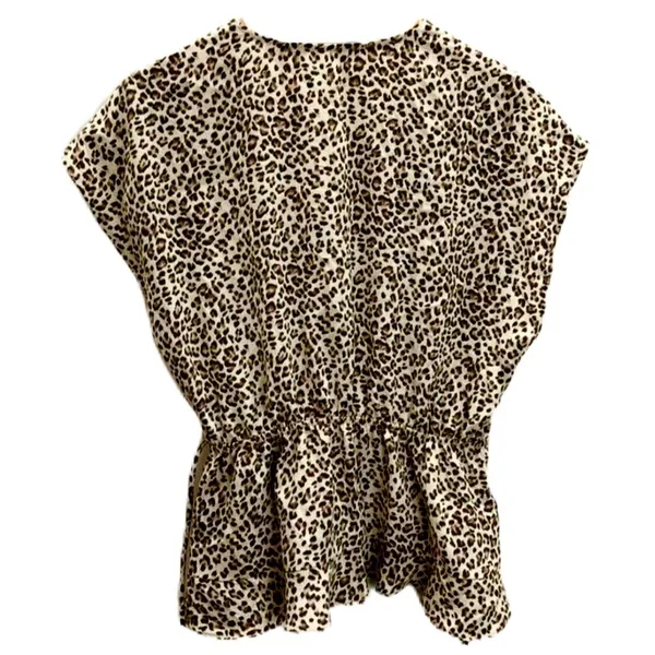ASTR The Label Leopard Print Wrap Blouse Women Size Large Top - Image 4