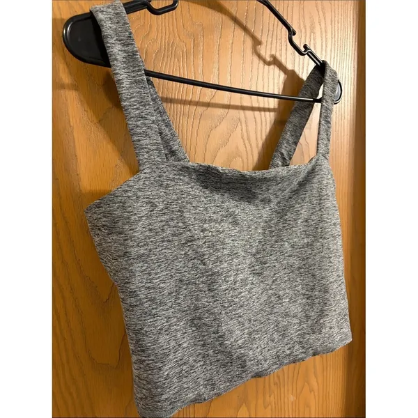 Vuori Women's Heather Gray Elevation Square Neck Crop Tank Top XL - Image 2