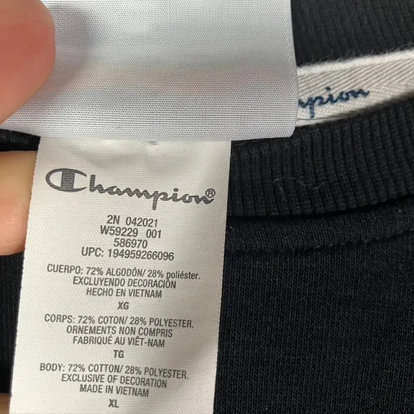 Champion Authentic Athleticwear Black Sweatshirt Crewneck Blouse Womens‎ XL - Image 4