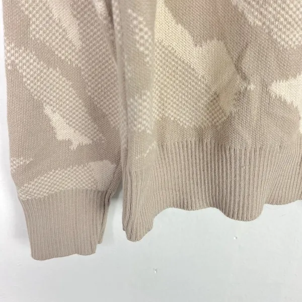 Jacquard Textured Crew Sweater Merino Wool Size Medium M EUC L2377 - Image 11