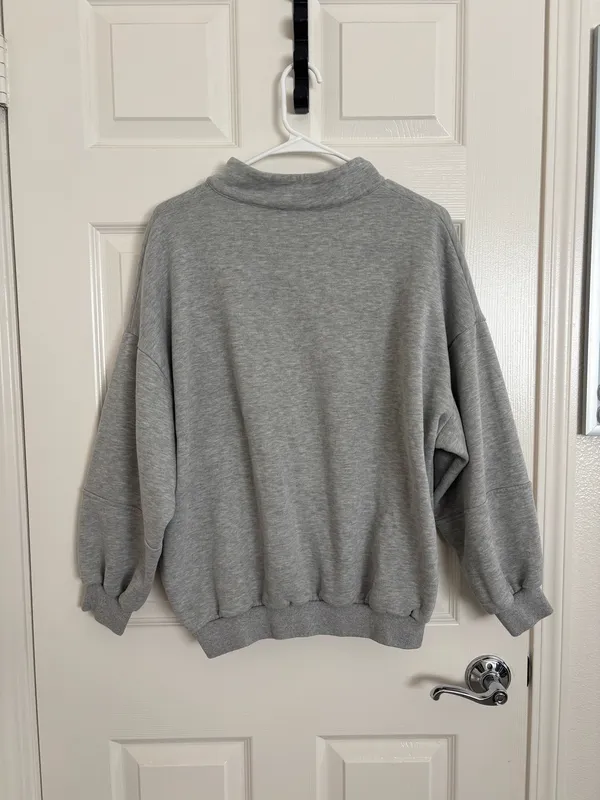 Princess Polly Quarter Zip Grey Pullover Sweatshirt - Image 5