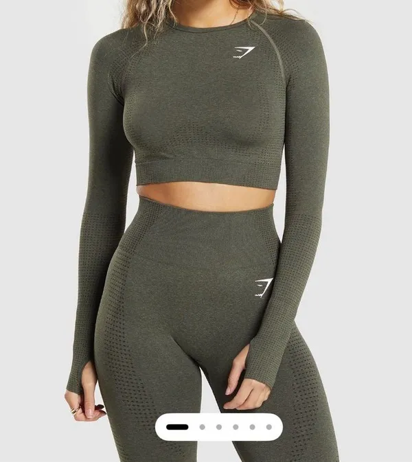 Gymshark NWOT Vital seamless crop 2.0 top in baked maroon marble ( discontinued) - Image 4