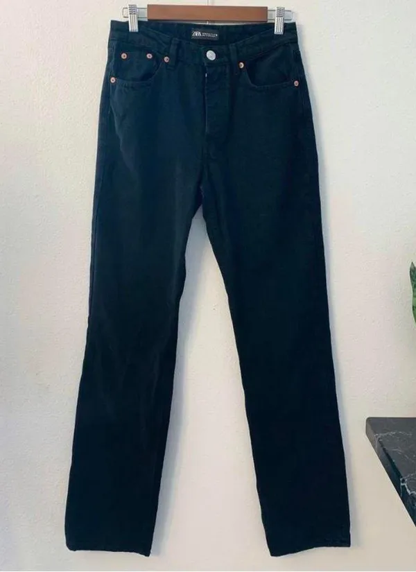 Zara High Waist Straight Leg Jeans - Image 5