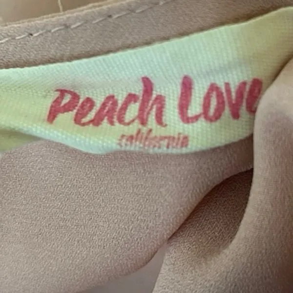 Peach Love Pink Peplum V-neck Tie Front Short Sleeve Crop Top Blouse Size S - Image 3