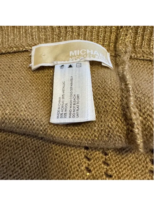 Michael Kors Gold Metallic Wool Blend Infinity Scarf, One Size - Image 4