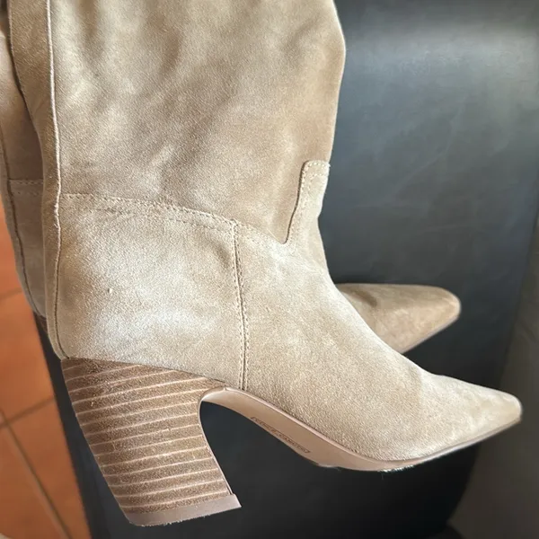 Vince Camuto Cristen Suede Tan Knee High Boots - Image 5