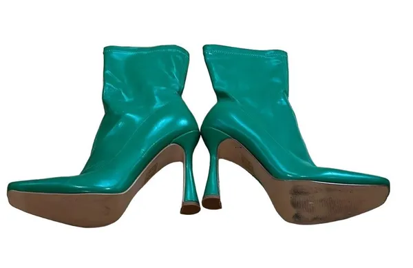Azalea Wang Nova stiletto boots in green metallic - Image 4