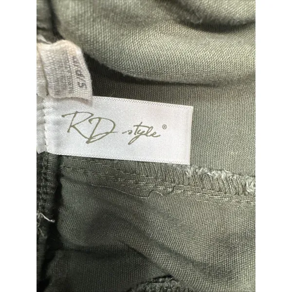 RD Style Women's Small Green Jogger Pants Zipper Waist Activewear EUC - Image 6