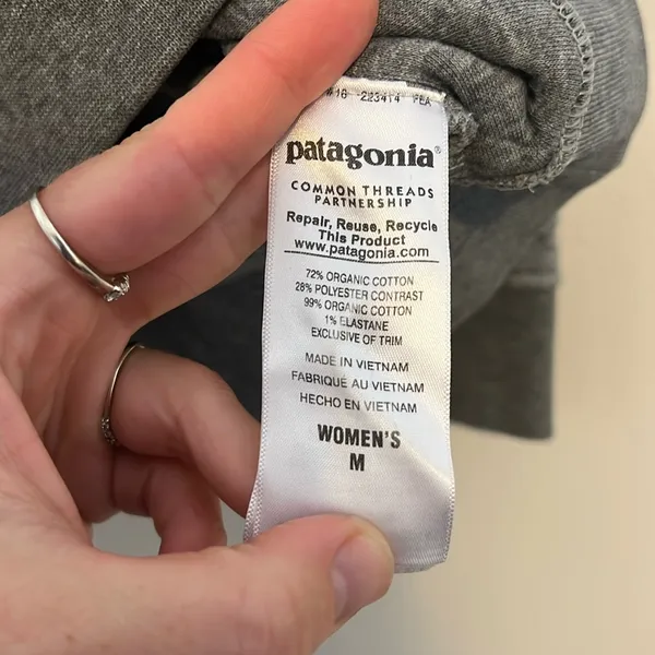Patagonia organic cotton quilt snap t-pullover drifter grey/coral sz M - Image 4