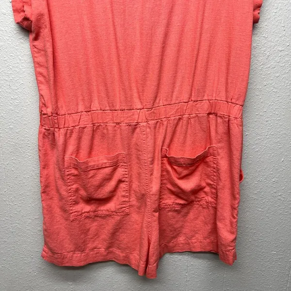 Universal Threads Linen Blend Romper Womens 14 Vacation Beachy Coastal Nautical - Image 10
