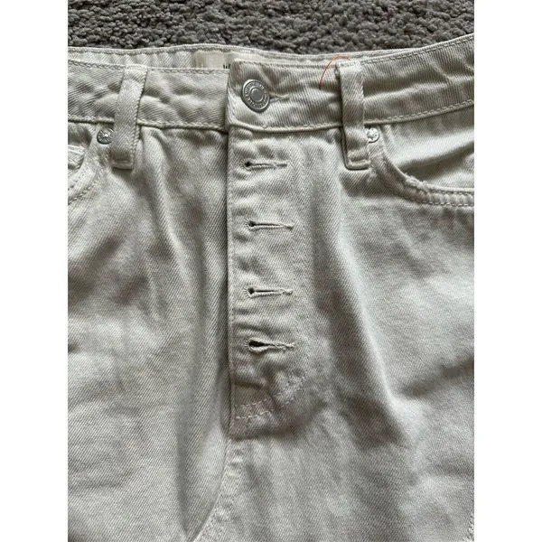 We The Free Women's Khaki Denim Mini Skirt Size 28 Casual Distressed EUC - Image 3