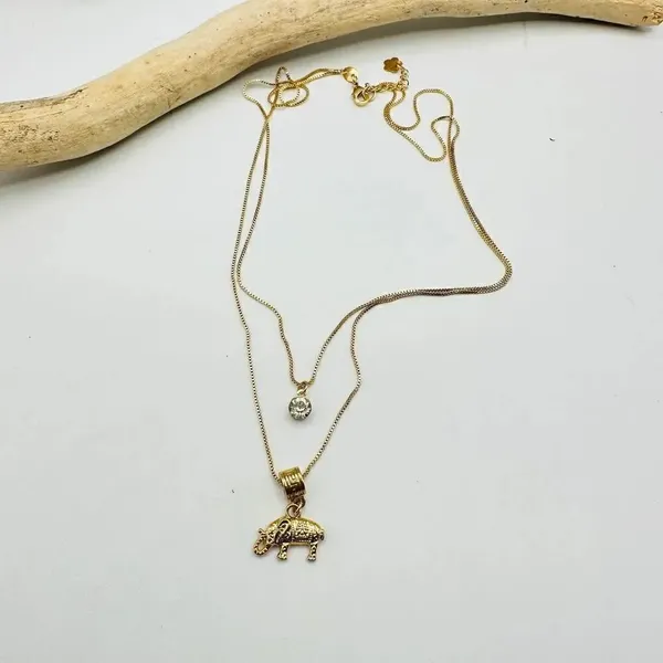 Elephant Layered Gold Necklace Ray Jewelry - Image 2