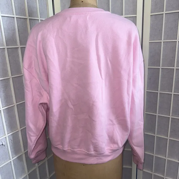 Grayson Threads Mama Pink Crewneck Oversized Sweatshirt Floral Patchwork Applique Size Small NWT - Image 4