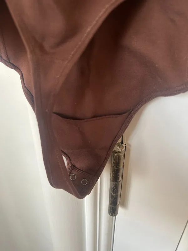 NWOT Abercrombie & Fitch Ponte Corset Sweetheart Bodysuit (BROWN) - Image 3