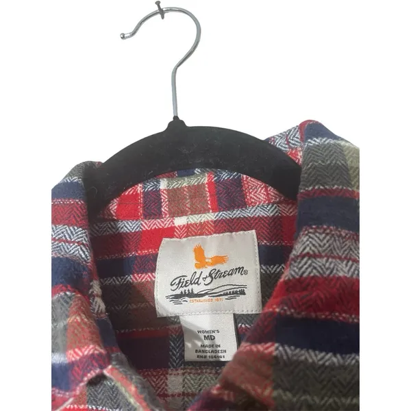 Field & Stream Women's 100% Cotton Flannel Button Up Shirt Size Medium Hiking - Image 4