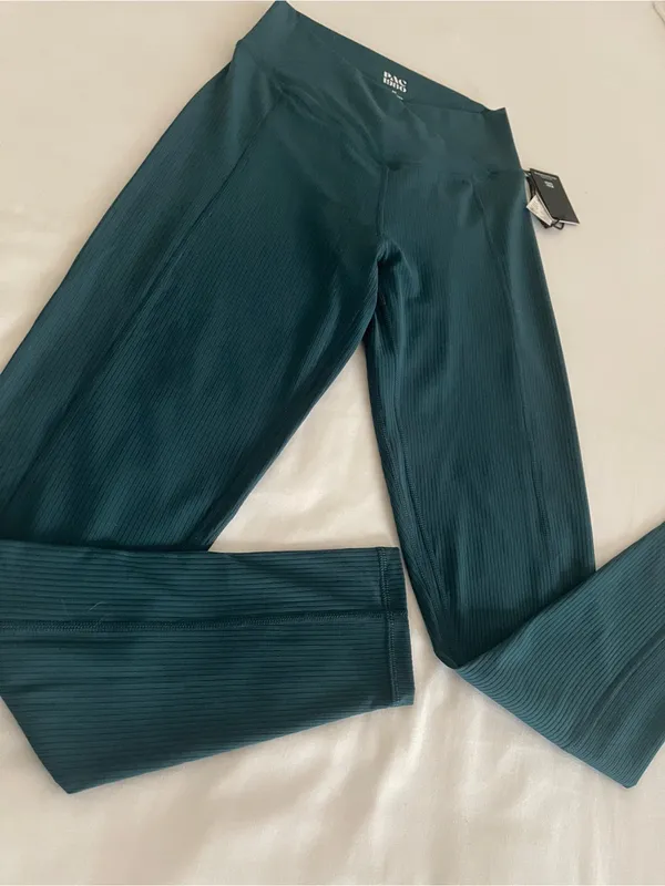 NWT PAC 1980 by PacSun Ribbed Crossover Leggings - Dark Teal - Size M - Image 6