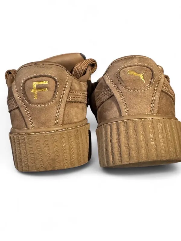 Fenty Beauty Kids Suede Sneakers in Taupe Brown - Image 4