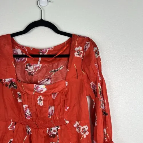 Free People Cherish The‎ Light Floral Blouse Sz S - Image 6