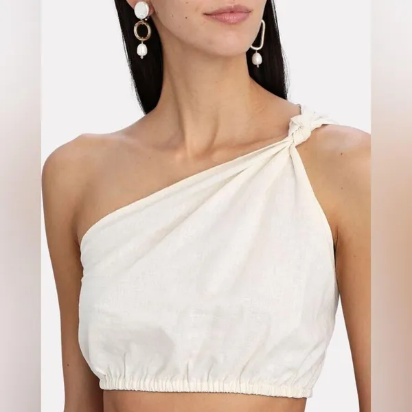One-Shoulder Twisted Crop Top Size L - Image 2